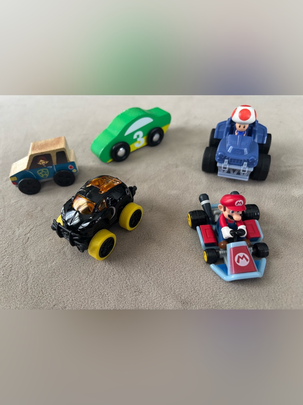 Various toy cars Mario toad & wood cars